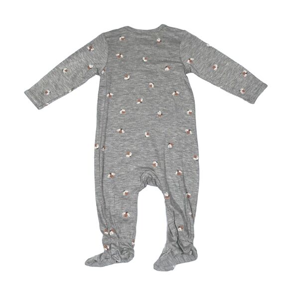 Gerber Modern Moments Baby Footed Pajamas 3-6 m Bees Sleep Play 1 Pc Footie Gray - Picture 3 of 7